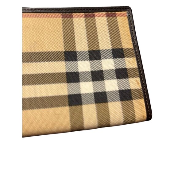 Burberry Canvas Leather Nova Check Bifold Continental Long Wallet Luxury Lux - Picture 6 of 7